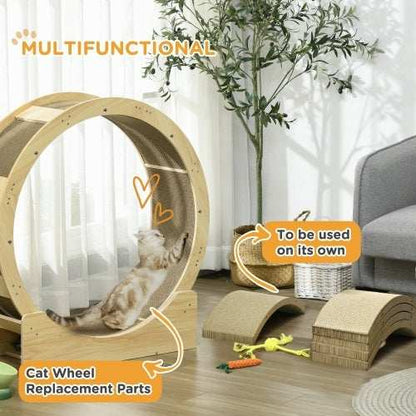 PawHut Cat Scratching Board, 4 Pack Cat Scratcher For Indoor Cats, Reversible Cat Scratching Post Replacement For Cat Wheel, Brown - Purrfect Pet Haven
