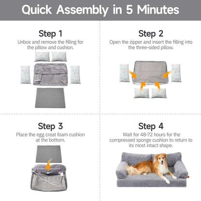 Orthopedic Dog Bed For Medium Dogs - Waterproof Pet Sofa - Purrfect Pet Haven