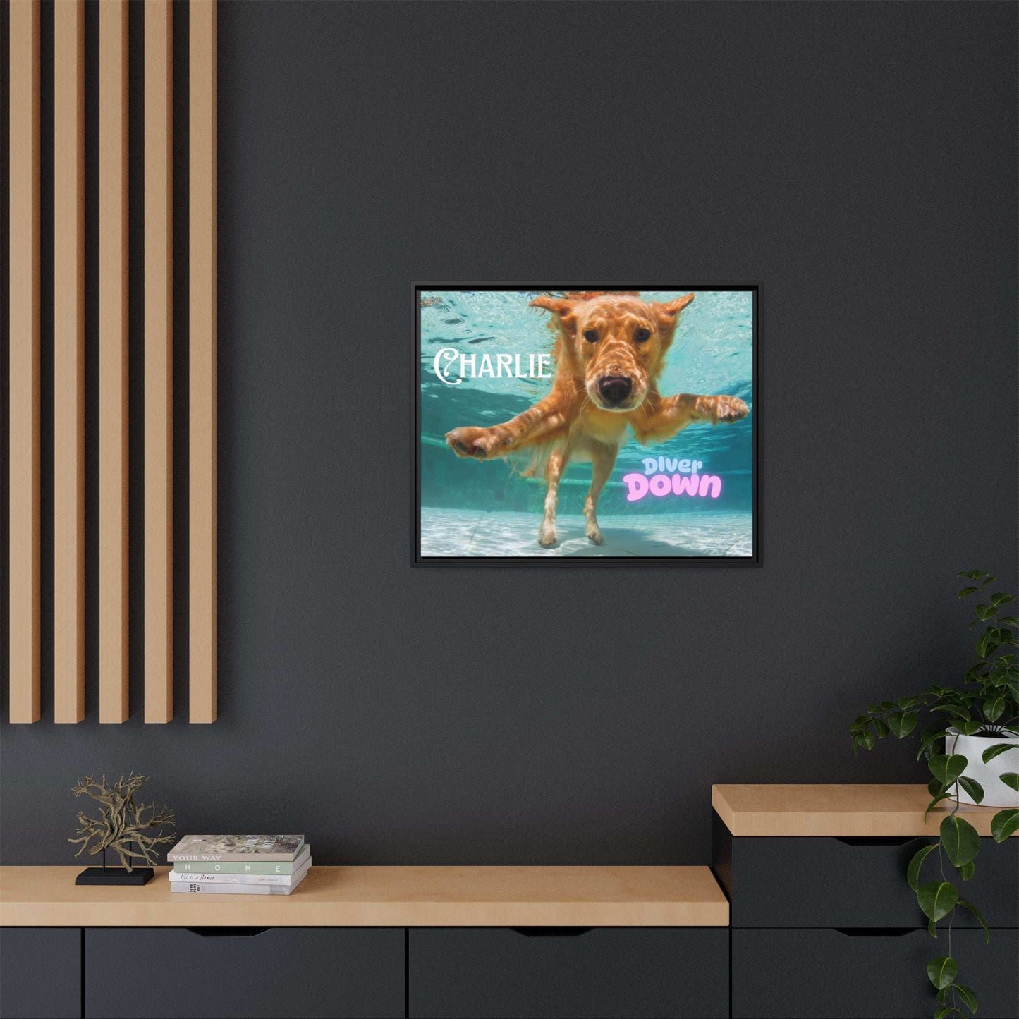 Framed Personalized Landscape Photo Canvas Wall Art - 'Add your Caption' - Purrfect Pet Haven