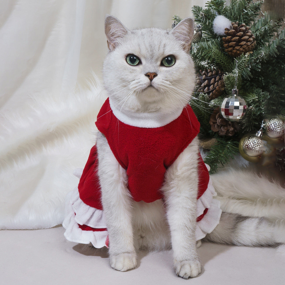 Bow Princess Dress - Pet Christmas Holiday Outfit - Purrfect Pet Haven