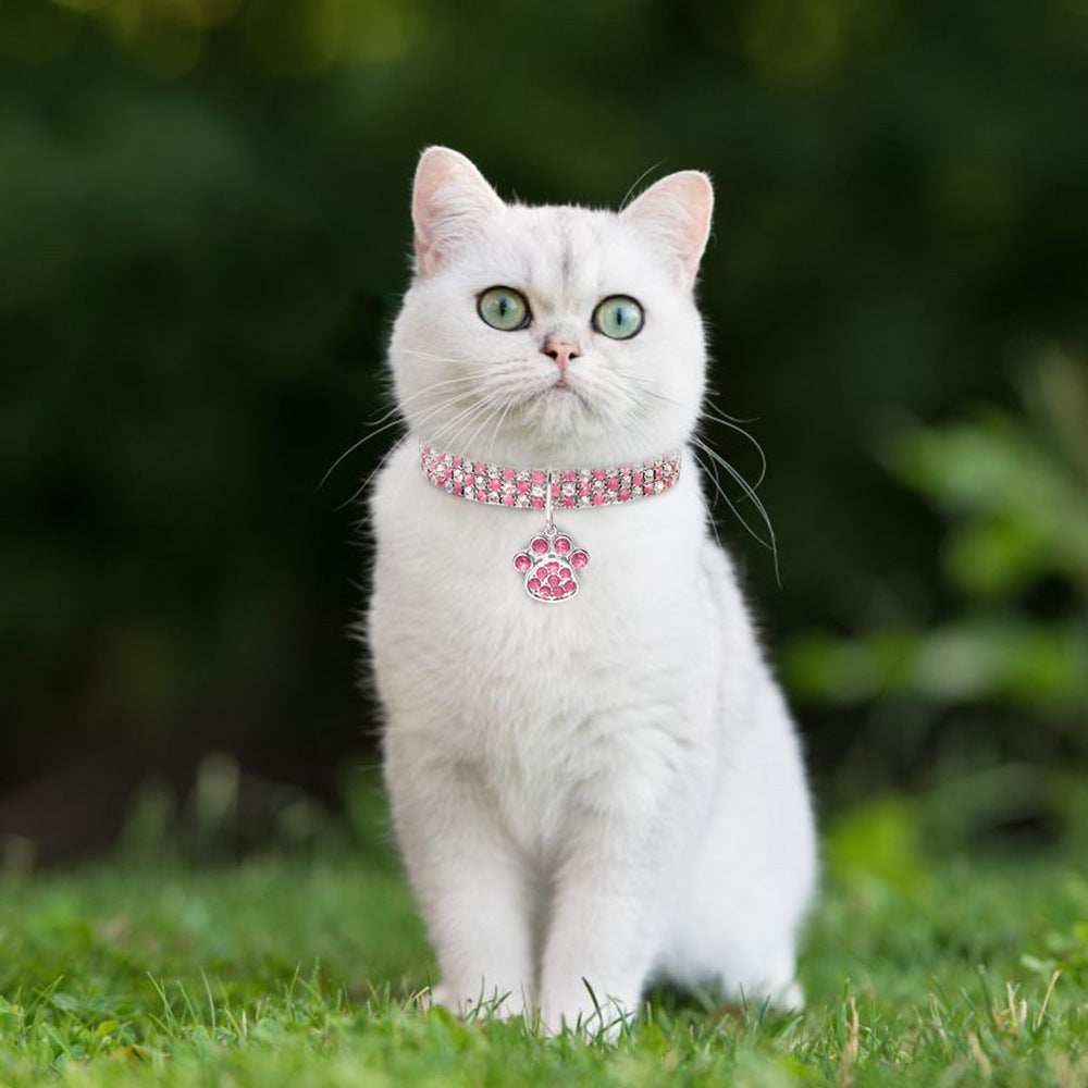 Pet Collar With Diamonds, Mixed-color Cat And Dog Supplies, Cat Claws, Elastic Cat And Dog Necklace Jewelry - Purrfect Pet Haven