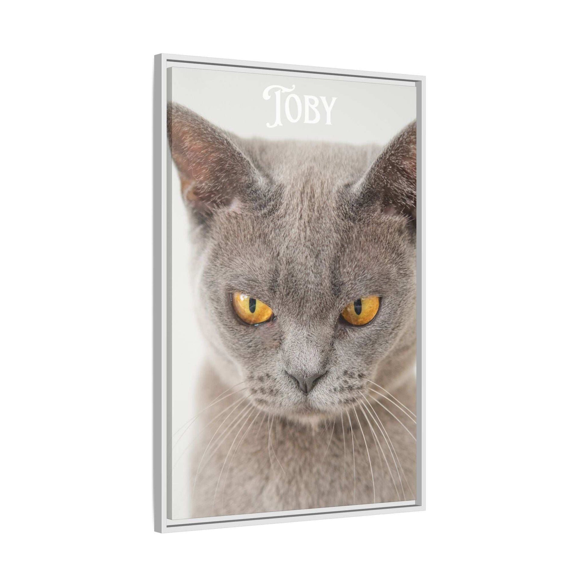 Personalized Photo Wall Art - Framed Matte Canvas Print for Pet Lovers - Customizable Name Print | Purrfect Pet Haven