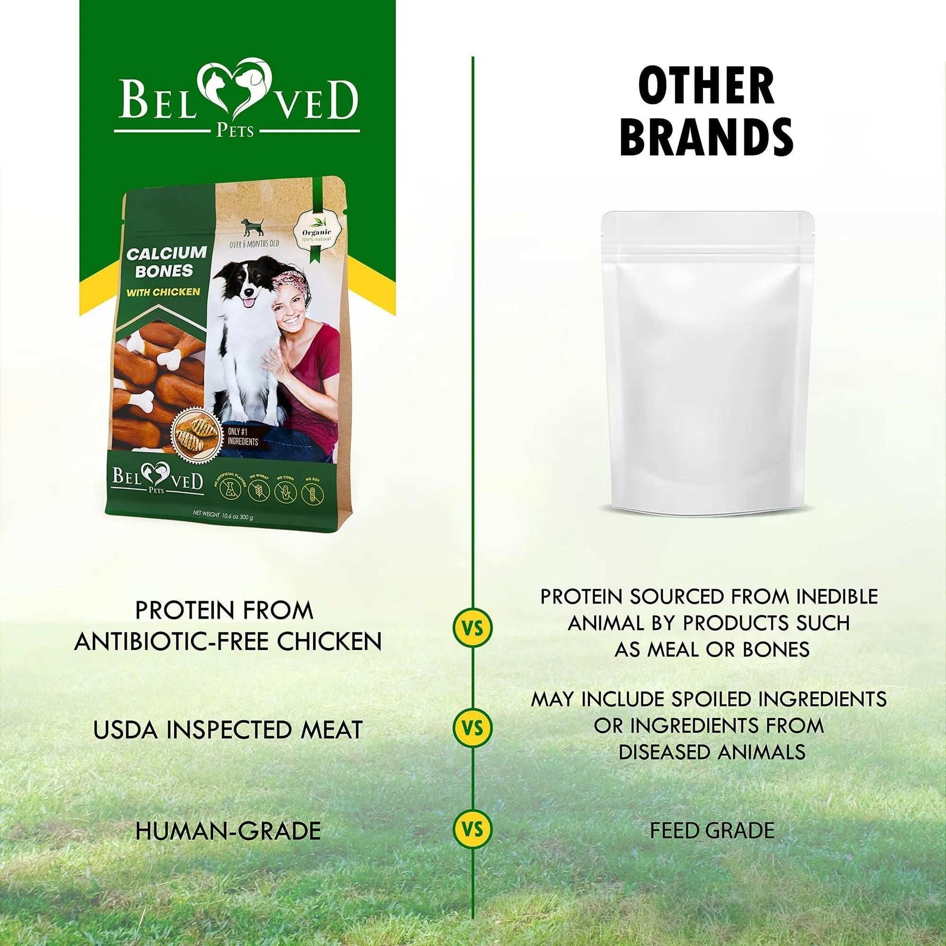Dog Calcium Bones Wrapped Chicken & Rawhide Free Chew Treats Pet Healthy Dried Snacks Grain Free Organic Meat Chews For Training Small Large Dogs - Purrfect Pet Haven