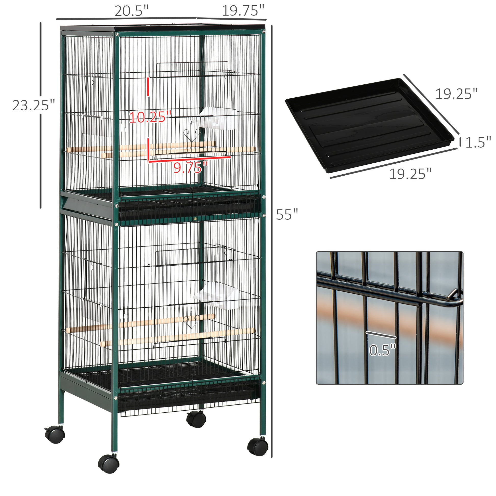 Large Bird Cage with Wide Wingspan Space - Purrfect Pet Haven