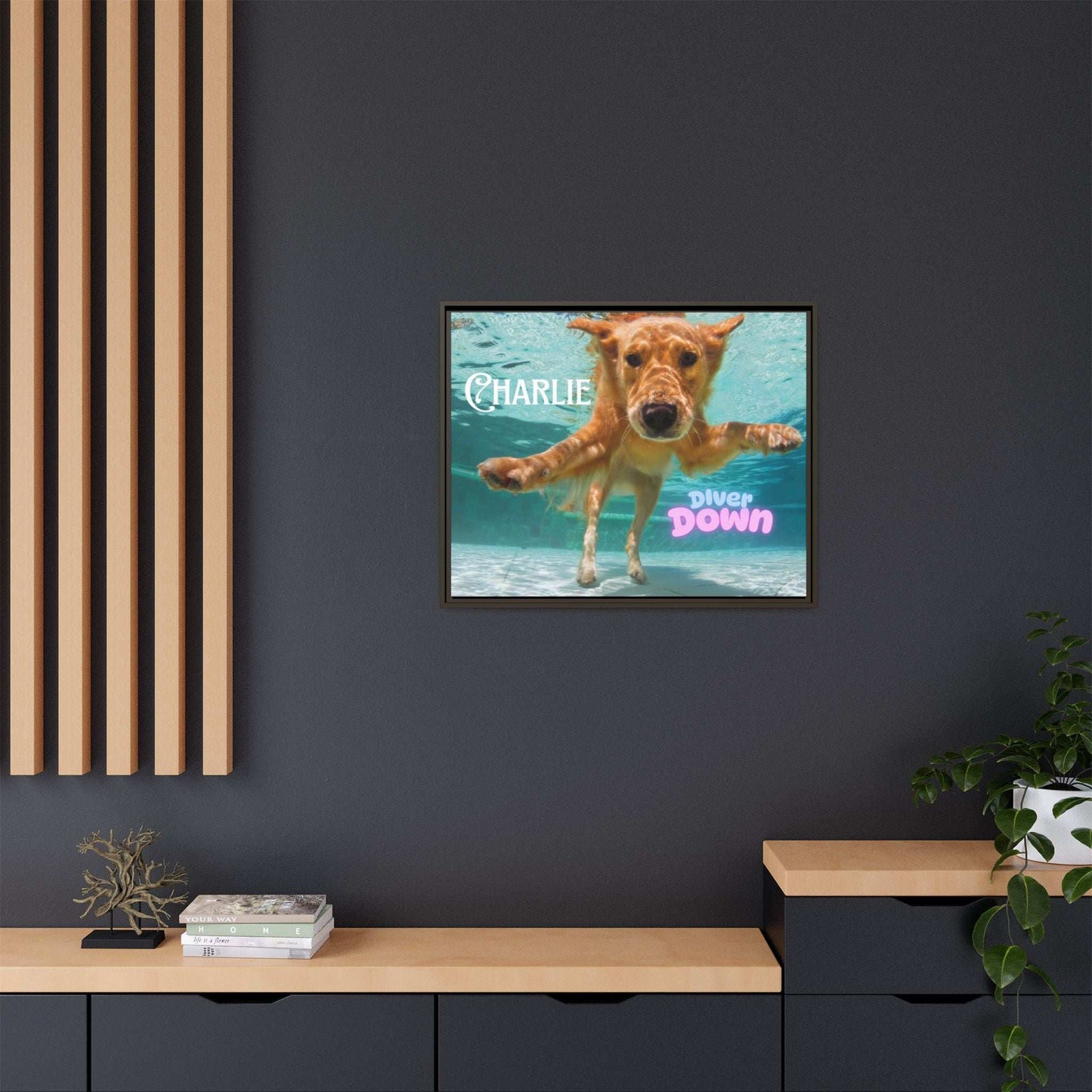 Framed Personalized Landscape Photo Canvas Wall Art - 'Add your Caption' - Purrfect Pet Haven