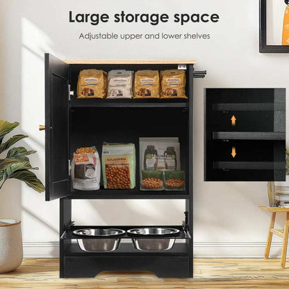 Pet Feeding Station 1 Locker and 2 Overhead Dog Bowls - Purrfect Pet Haven