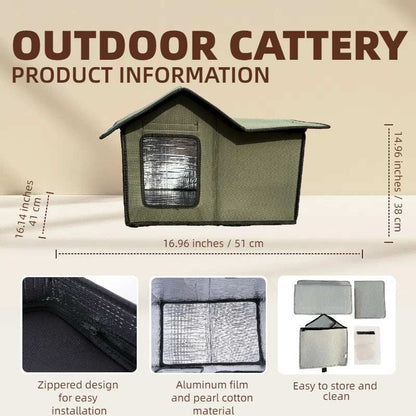 Rainproof And Windproof Portable Outdoor Cat House - Purrfect Pet Haven