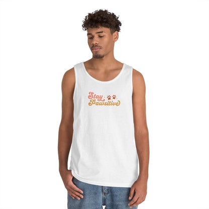Cute Pet Lover Tank Top, Stay Pawsitive Tank, Funny Dog Lover Shirt - Purrfect Pet Haven