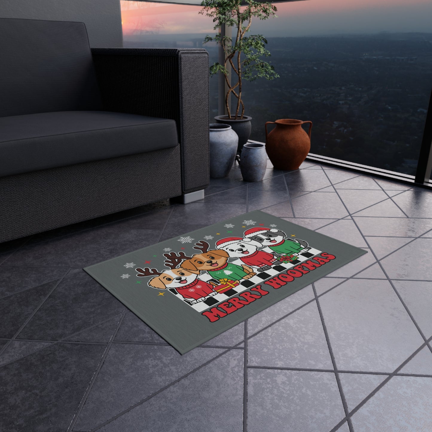 Christmas Doormat - Merry Woofmas with Cute Dogs - Purrfect Pet Haven