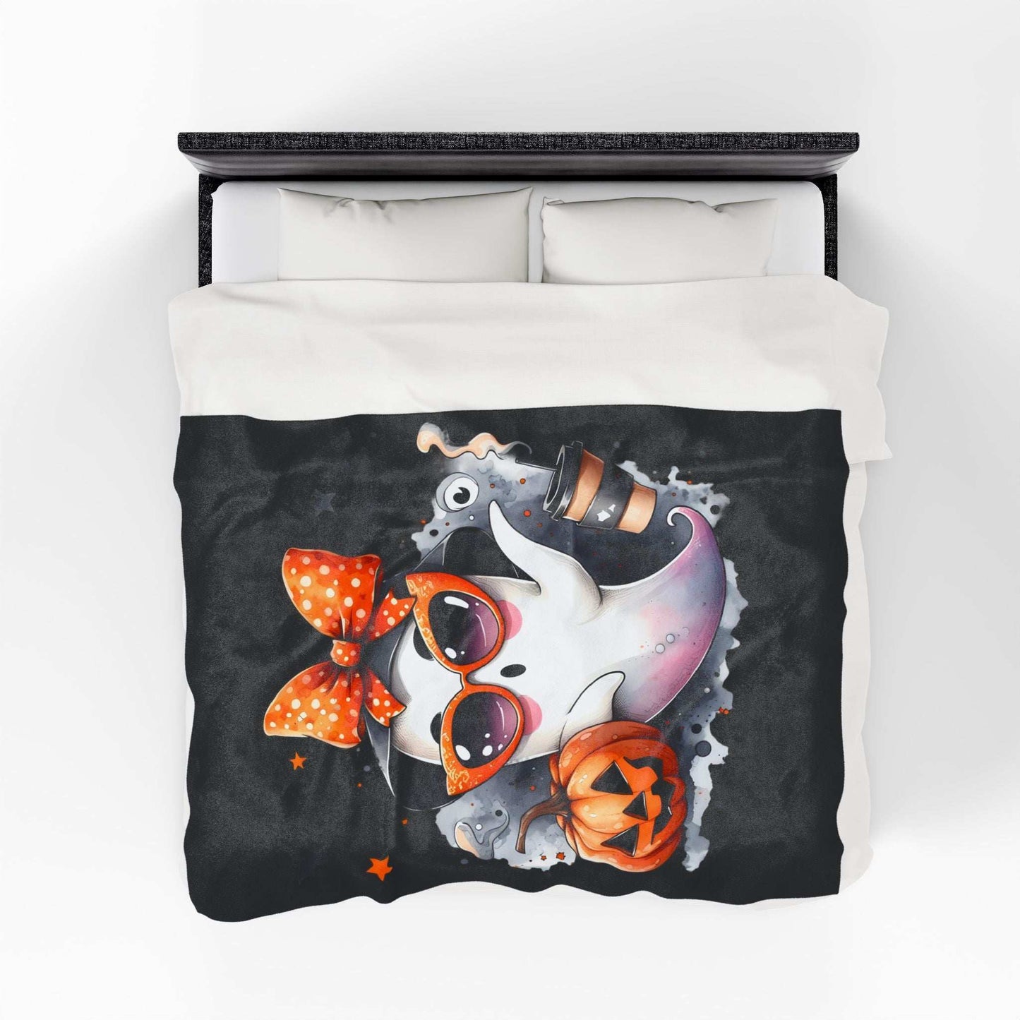 Halloween Ghost Velvet Plush Blanket - Luxury Fall Throw - Purrfect Pet Haven
