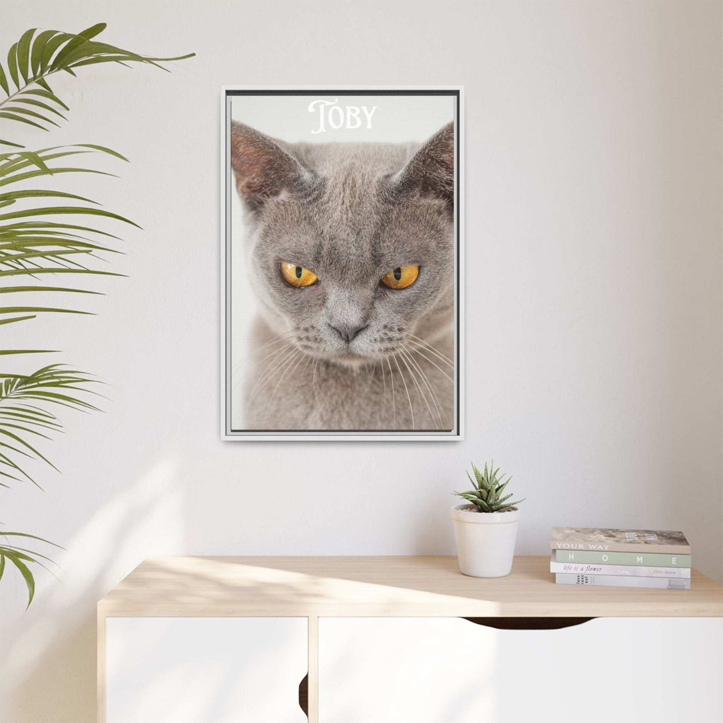 Personalized Photo Wall Art - Framed Matte Canvas Print for Pet Lovers - Customizable Name Print | Purrfect Pet Haven