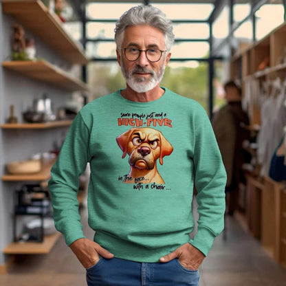 High Five Face Dog Crewneck - Funny Sarcastic Sweatshirt - Purrfect Pet Haven