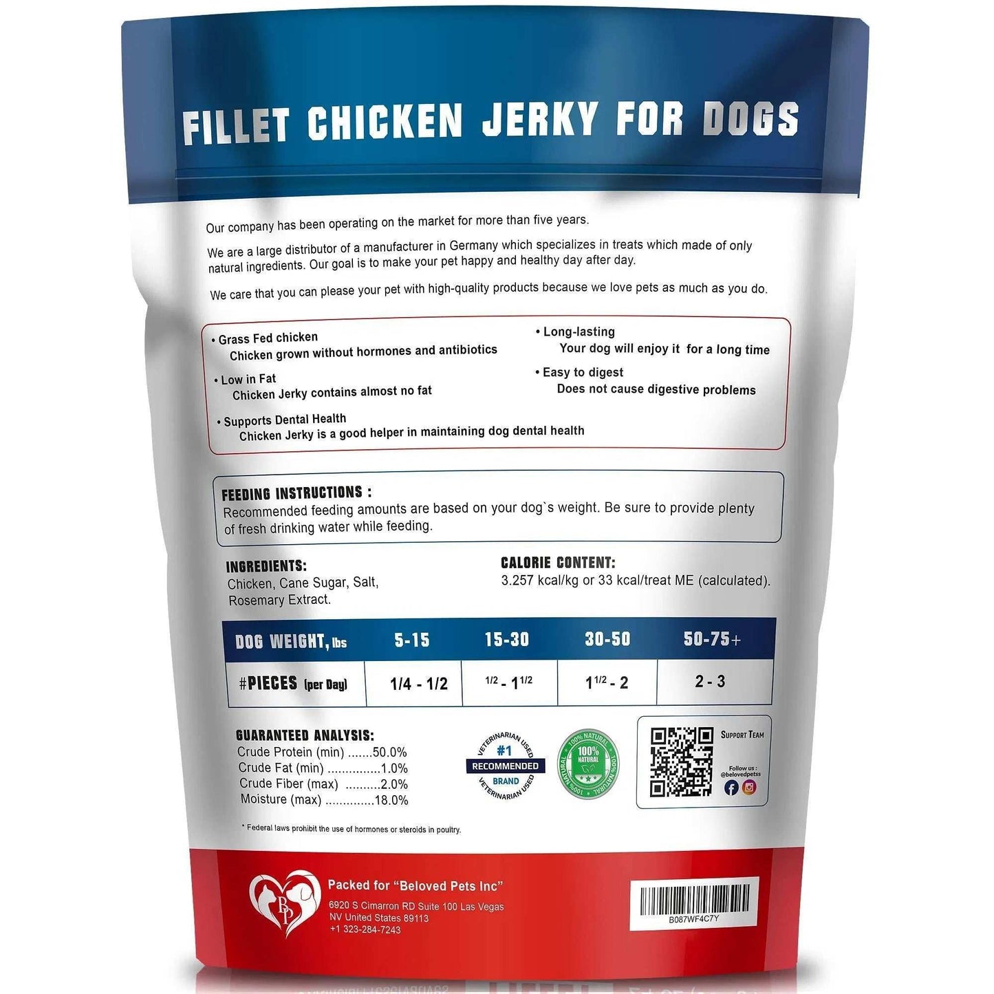 Chicken Jerky Dog Treats 1.5 Lb Human Grade Pet Snacks Grain Free Organic Meat All Natural High Protein Dried Strips Best Chews For Training Small & Large Dogs - Purrfect Pet Haven