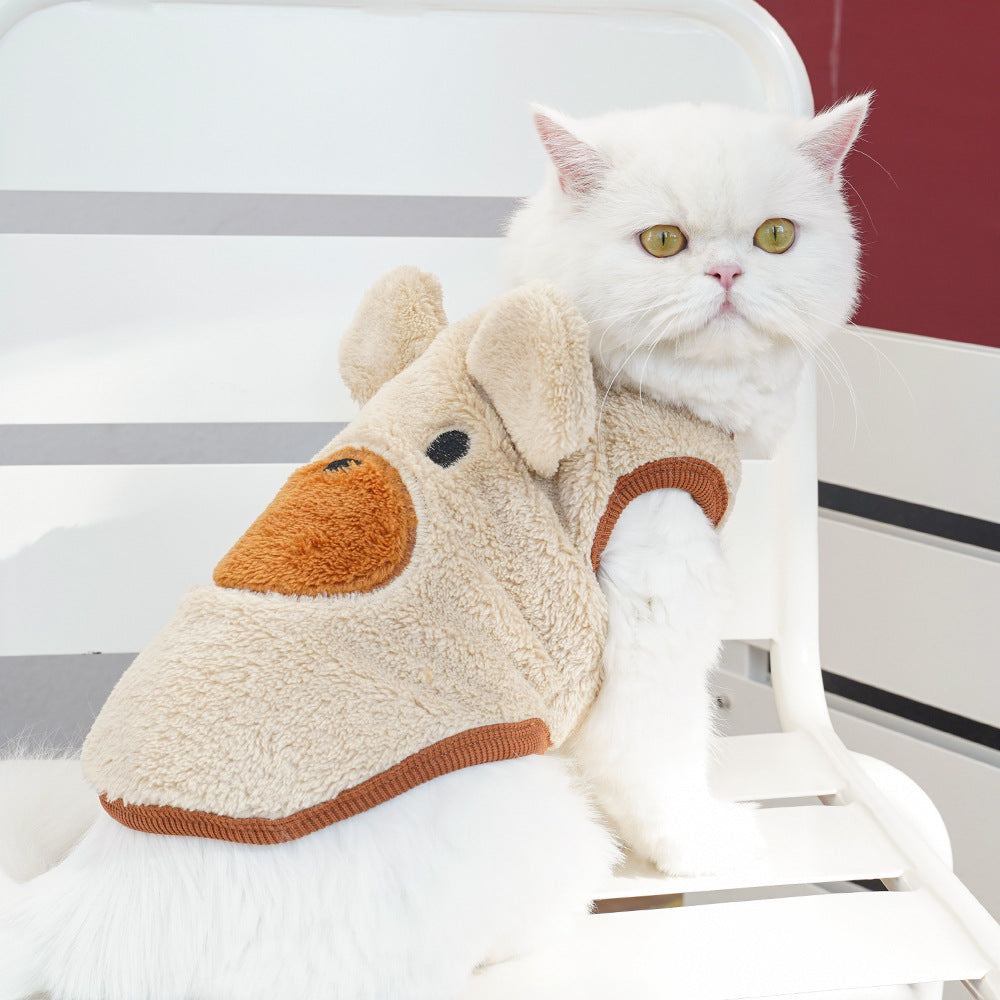 Bear Ears Fleece Coat - Warm Winter Pet Outfit - Purrfect Pet Haven