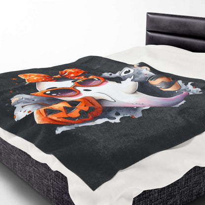 Halloween Ghost Velvet Plush Blanket - Luxury Fall Throw - Purrfect Pet Haven