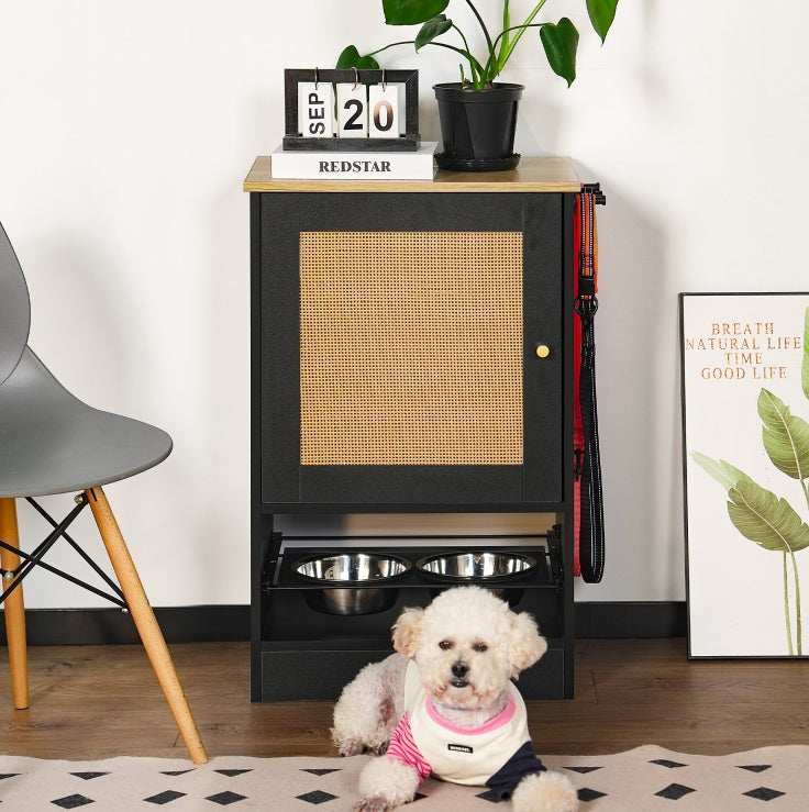 Pet Feeding Station 1 Locker and 2 Overhead Dog Bowls - Purrfect Pet Haven