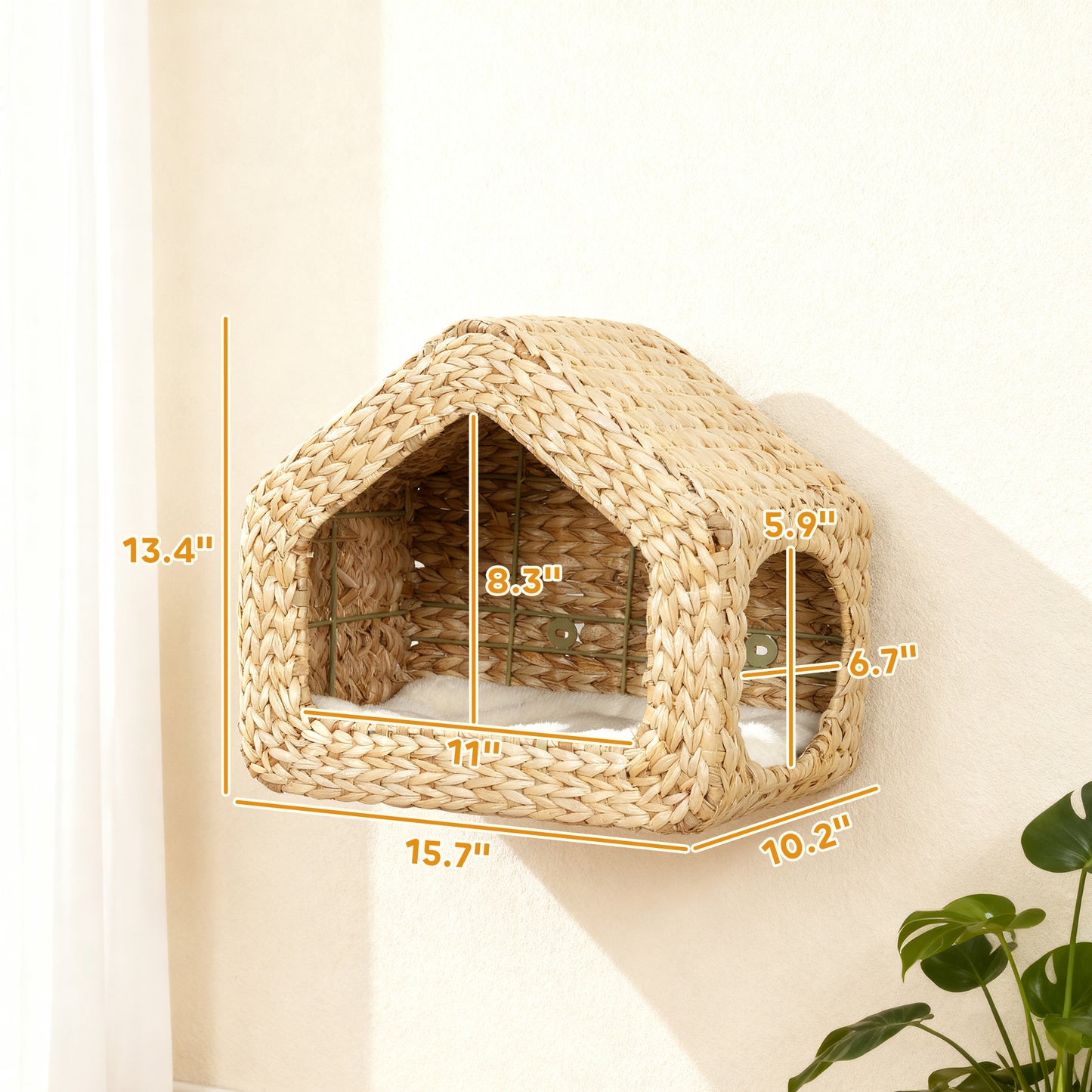 Seagrass Sky Pod - Wall Mounted Cat Hideaway - Purrfect Pet Haven