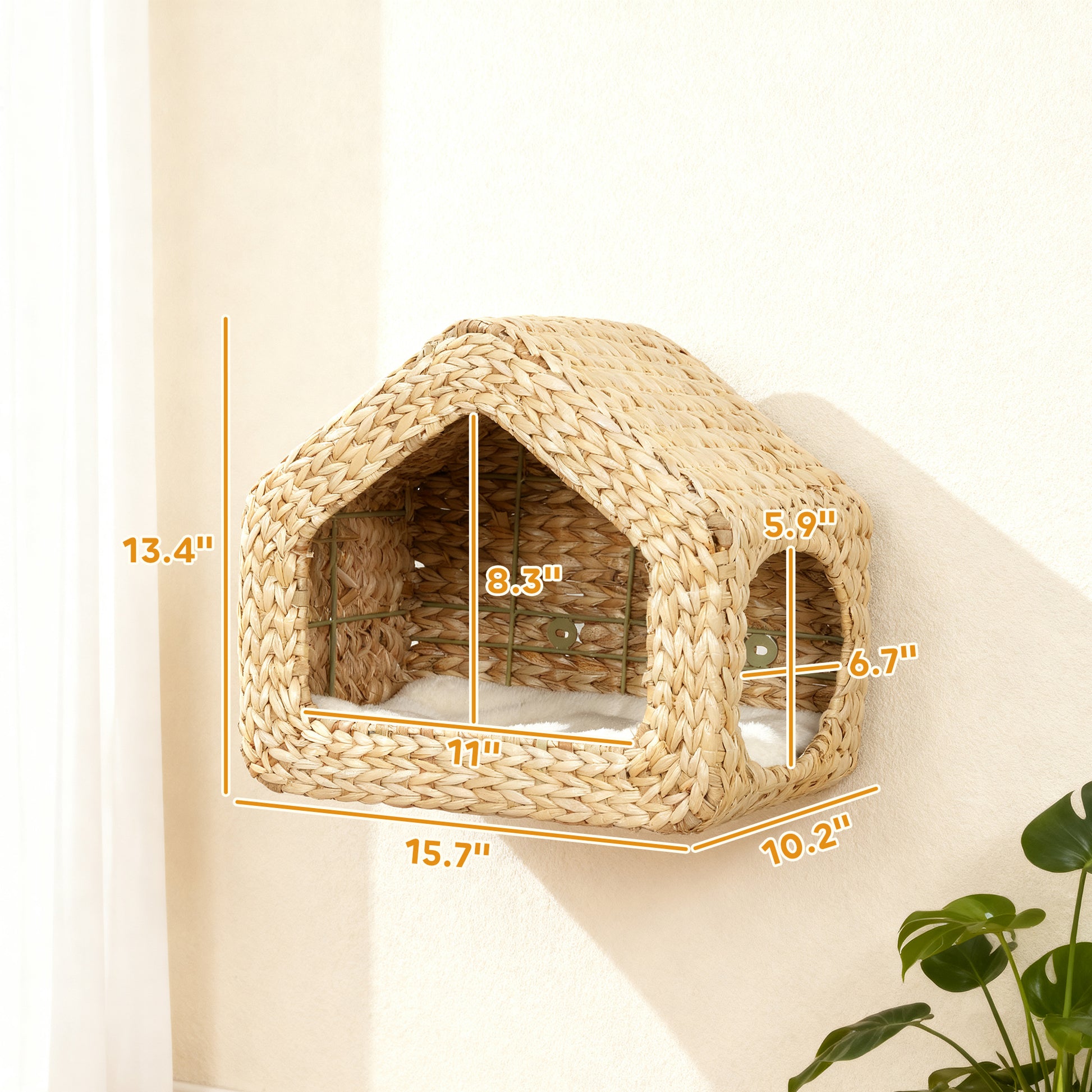 Seagrass Sky Pod - Wall Mounted Cat Hideaway - Purrfect Pet Haven