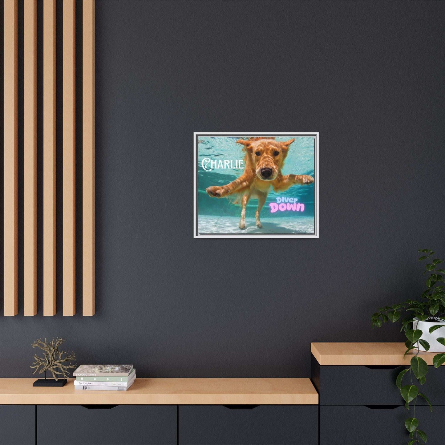 Framed Personalized Landscape Photo Canvas Wall Art - 'Add your Caption' - Purrfect Pet Haven