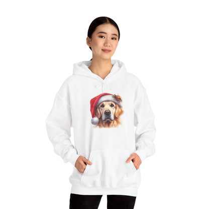 Christmas Hoodie - Golden Retriever in Santa Hat - Purrfect Pet Haven