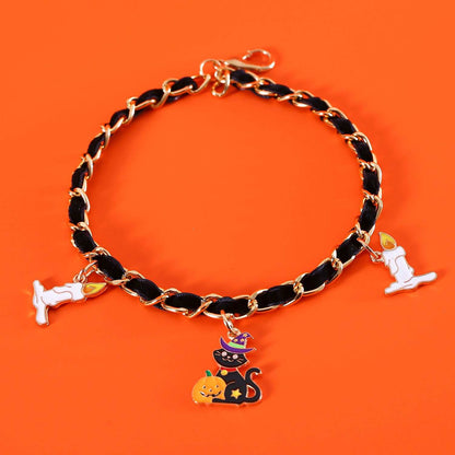 Luxurious Velvet Halloween Pet Collar - Gothic Bat Dripping Design - Purrfect Pet Haven
