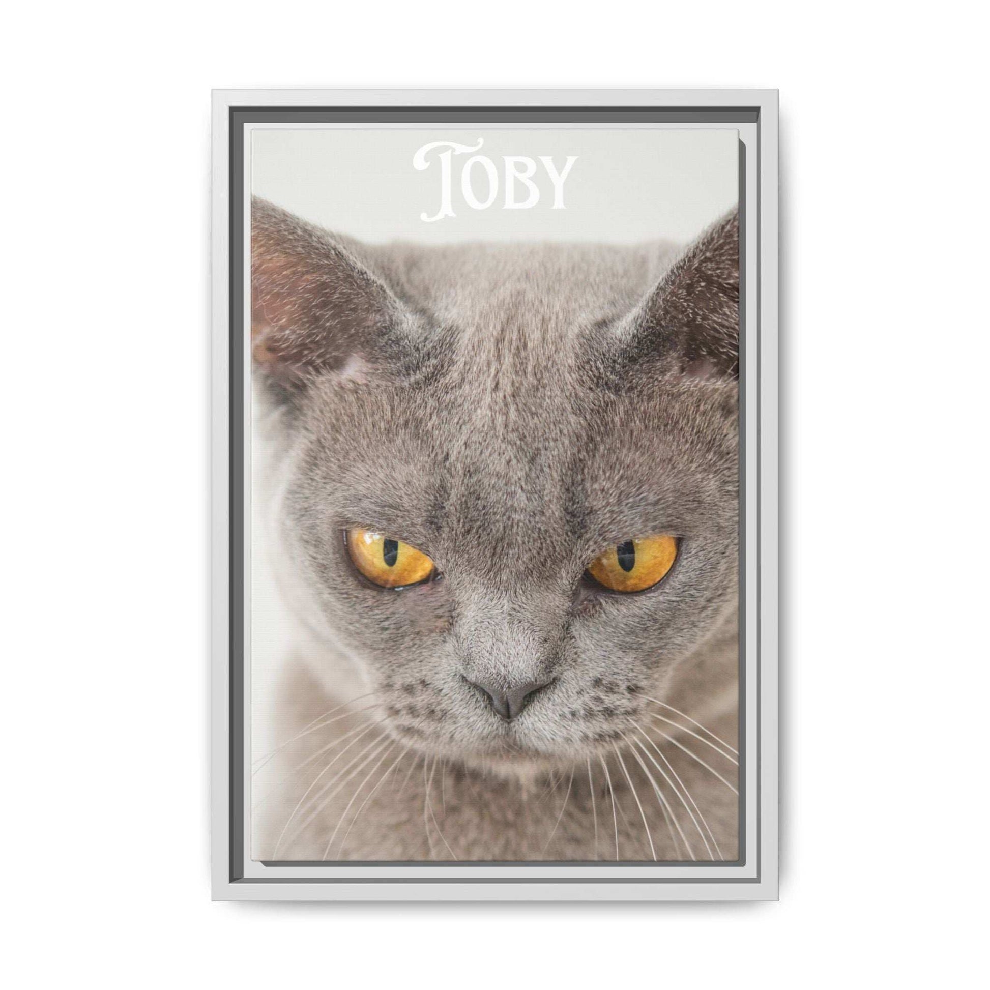 Personalized Photo Wall Art - Framed Matte Canvas Print for Pet Lovers - Customizable Name Print | Purrfect Pet Haven