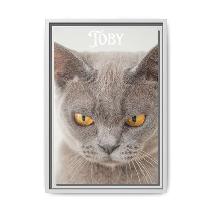Personalized Photo Wall Art - Framed Matte Canvas Print for Pet Lovers - Customizable Name Print | Purrfect Pet Haven