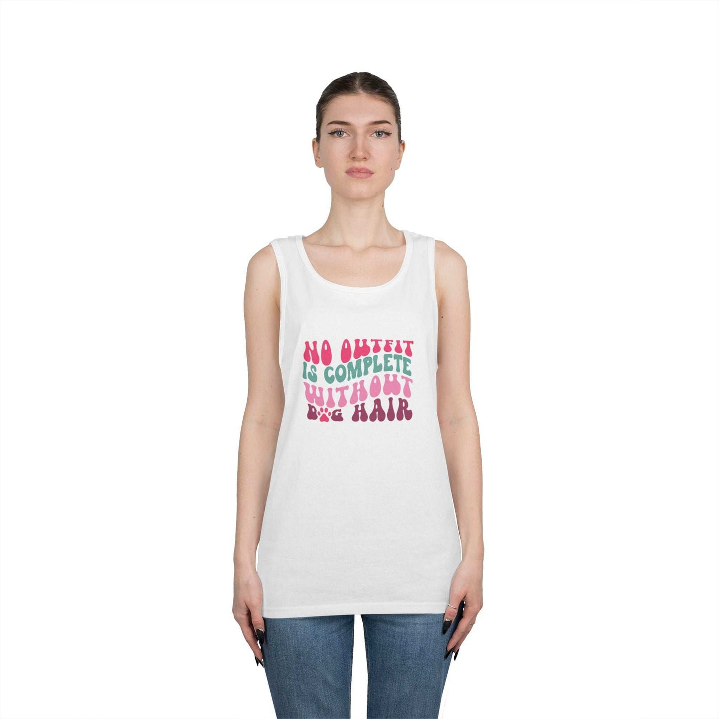 Playful Unisex Heavy Cotton Tank Top - Perfect for Casual Days - Purrfect Pet Haven