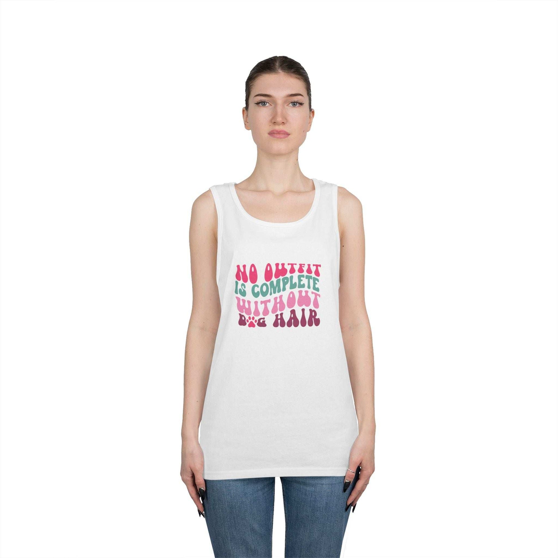 Playful Unisex Heavy Cotton Tank Top - Perfect for Casual Days - Purrfect Pet Haven