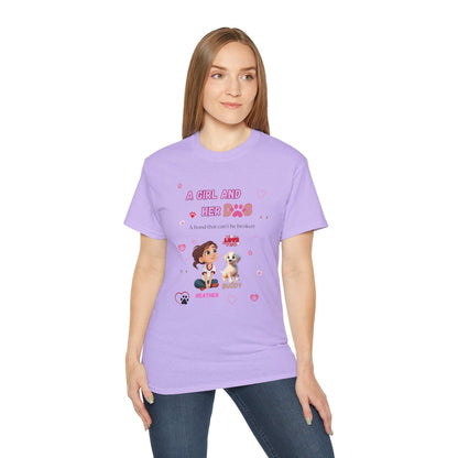 Girl and Her Dog Unisex Tee | Cute Pet Lover Shirt | Personalized Gift - Purrfect Pet Haven