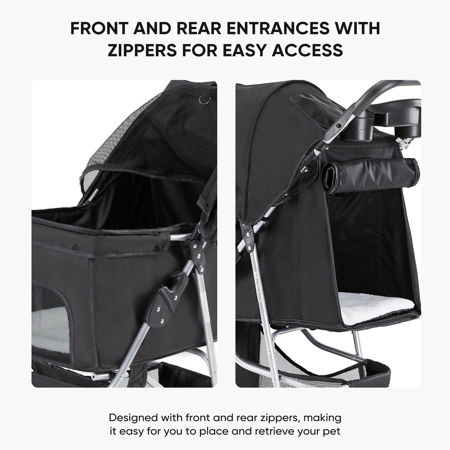Pet Stroller - Foldable for Small Dogs & Cats - Purrfect Pet Haven