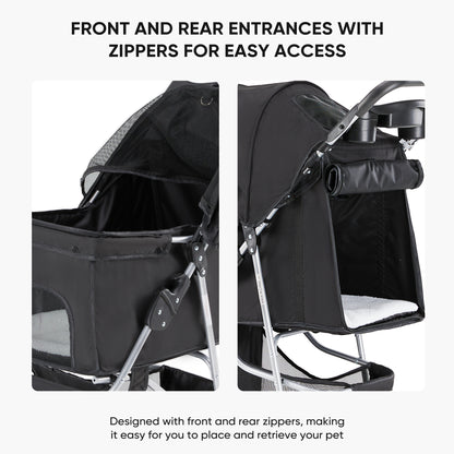 Pet Stroller - Foldable for Small Dogs & Cats - Purrfect Pet Haven