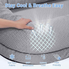 Cooling Human Dog Bed For Adults & Pets, Breathable Washable Floor Lounger, 72 In X 41 In X 12 In, Glacier Grey, Perfect For Summer Relaxation