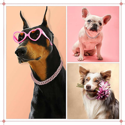 Dog & Cat Metal Chain Crystal Collar Necklace Pet Jewelry - Accessories For Small Medium Large Dogs & Cats - Purrfect Pet Haven