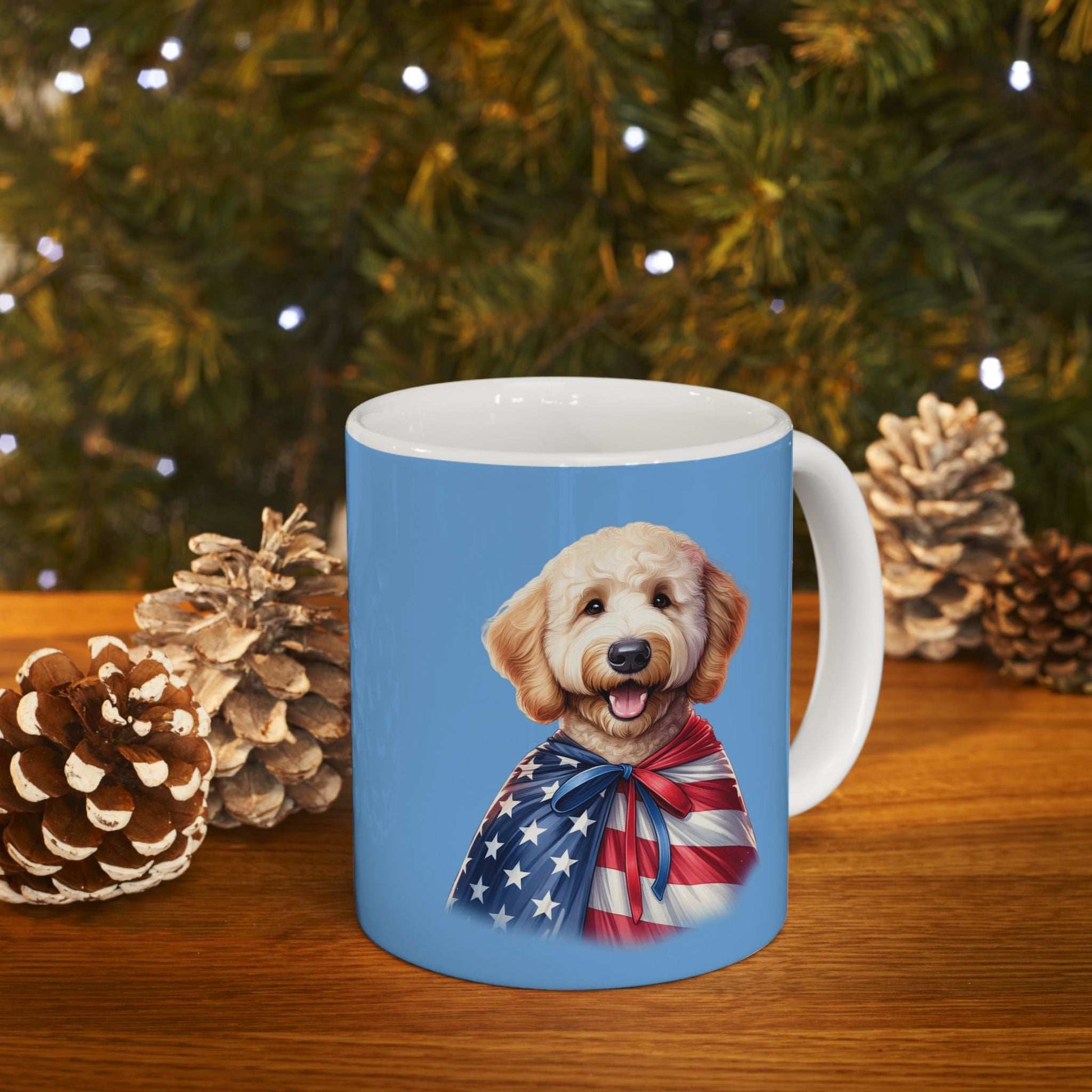 Patriotic Goldendoodle Dog Ceramic Mug - 11oz & 15oz - Purrfect Pet Haven