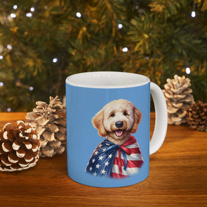 Patriotic Goldendoodle Dog Ceramic Mug - 11oz & 15oz - Purrfect Pet Haven