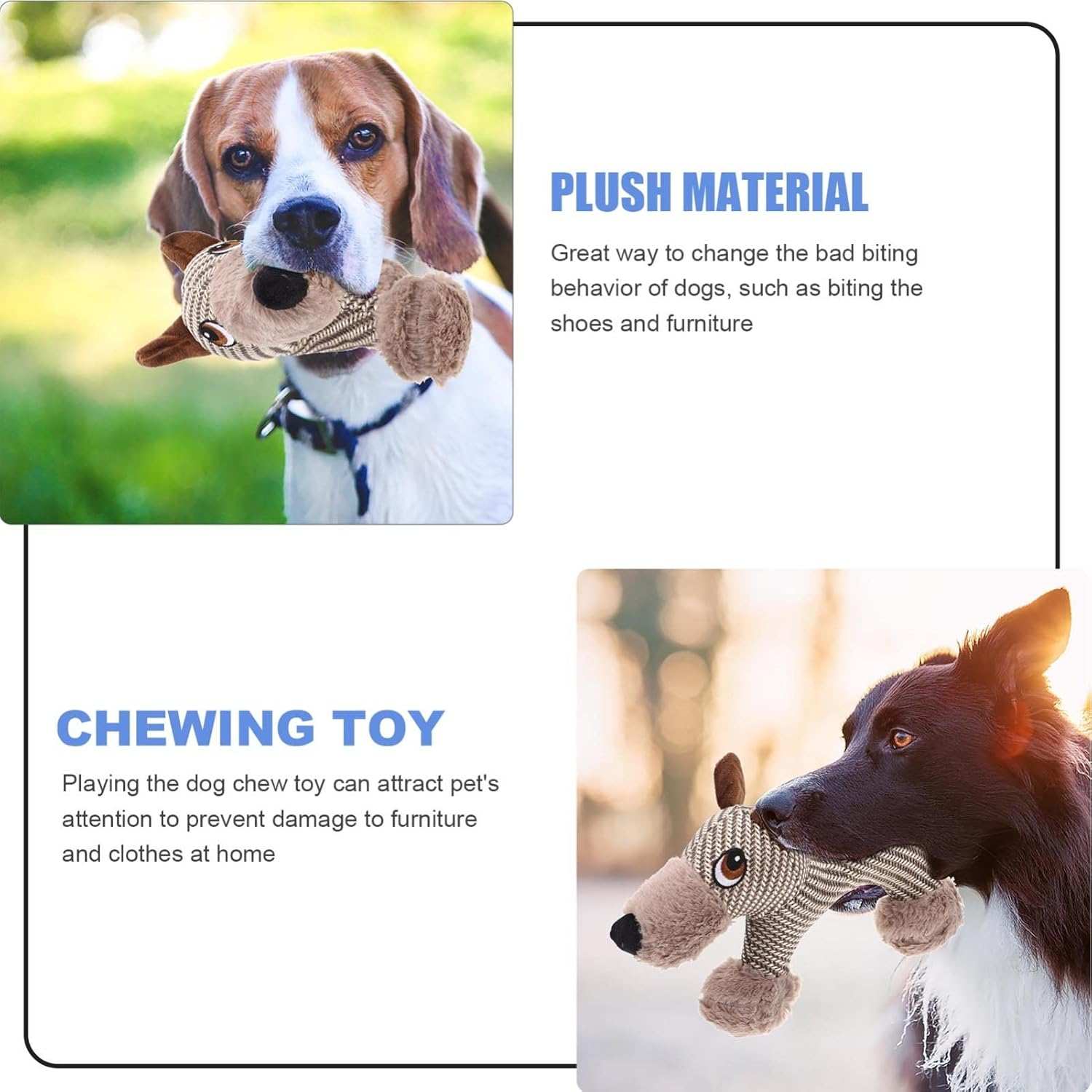 Large Plush Stuffed Animal Interactive Squeaky Dog Chew Toy - Purrfect Pet Haven