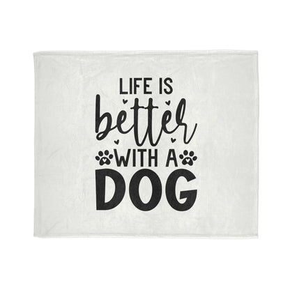 Dog Lover's Soft Polyester Blanket - 'Life is Better with a Dog' - Purrfect Pet Haven