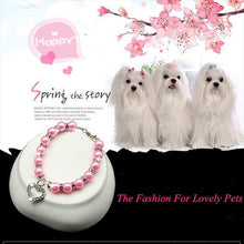 Pearl Necklace Pet Collar with Heart Decoration - Purrfect Pet Haven
