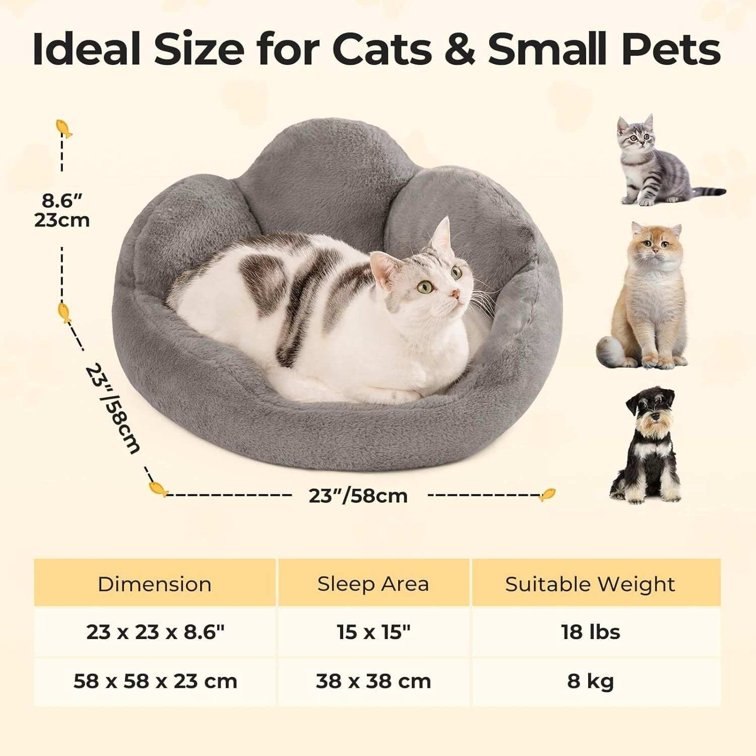 Flower-Shaped Pet Bed - Fluffy Washable Couch for Cats & Small Dogs - Purrfect Pet Haven