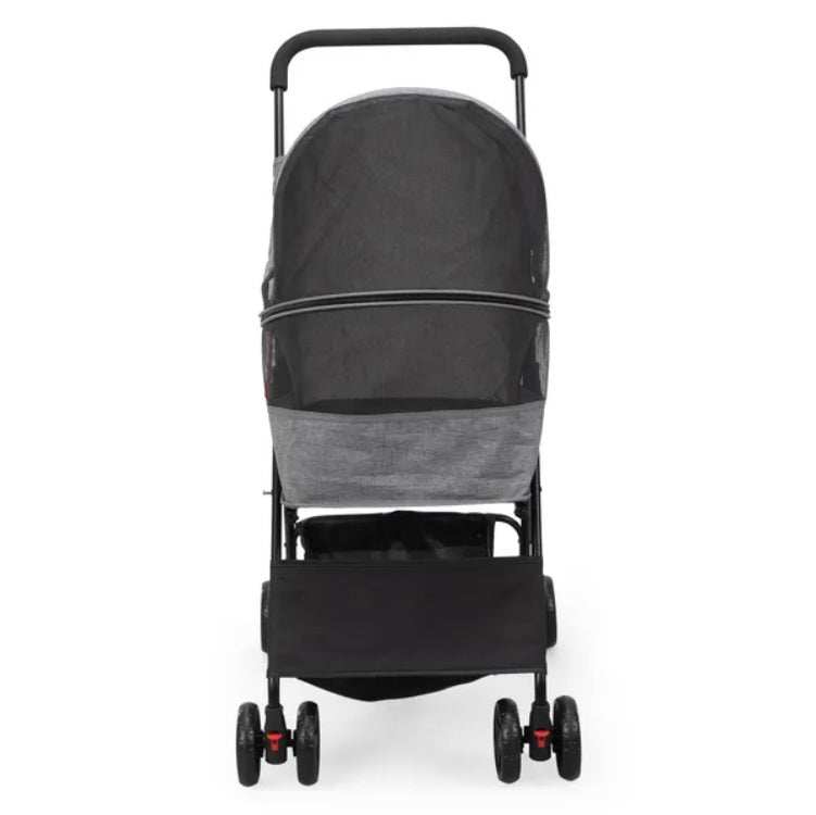 Foldable Pet Stroller, Small Dog Cat Stroller With Storage Basket For Small Puppies, Gray And Black - Purrfect Pet Haven