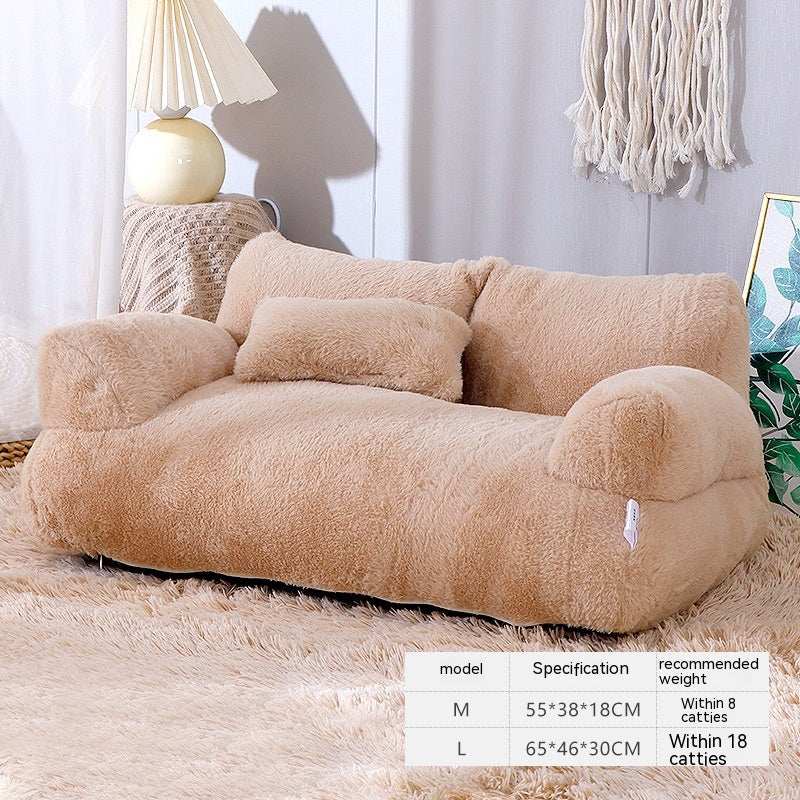 Cozy Plush Cat Bed Sofa for Small to Medium Dogs and Cats - Purrfect Pet Haven