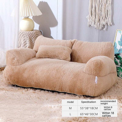 Cozy Plush Cat Bed Sofa for Small to Medium Dogs and Cats - Purrfect Pet Haven