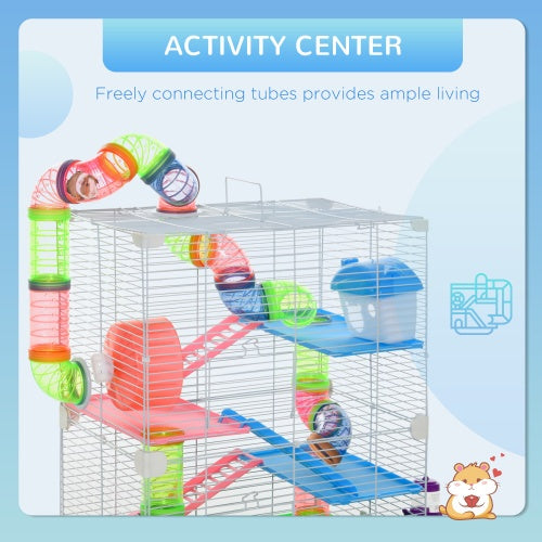 5-Tier Hamster Cage - Complete Habitat with Tunnels - Purrfect Pet Haven