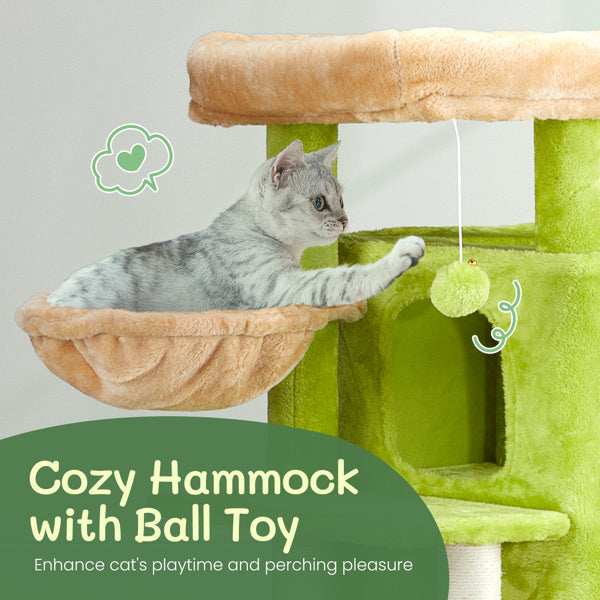 3-inch Yellow-green Speaker-shaped Double-layer Cat House  Hammock Cat Bed - Purrfect Pet Haven