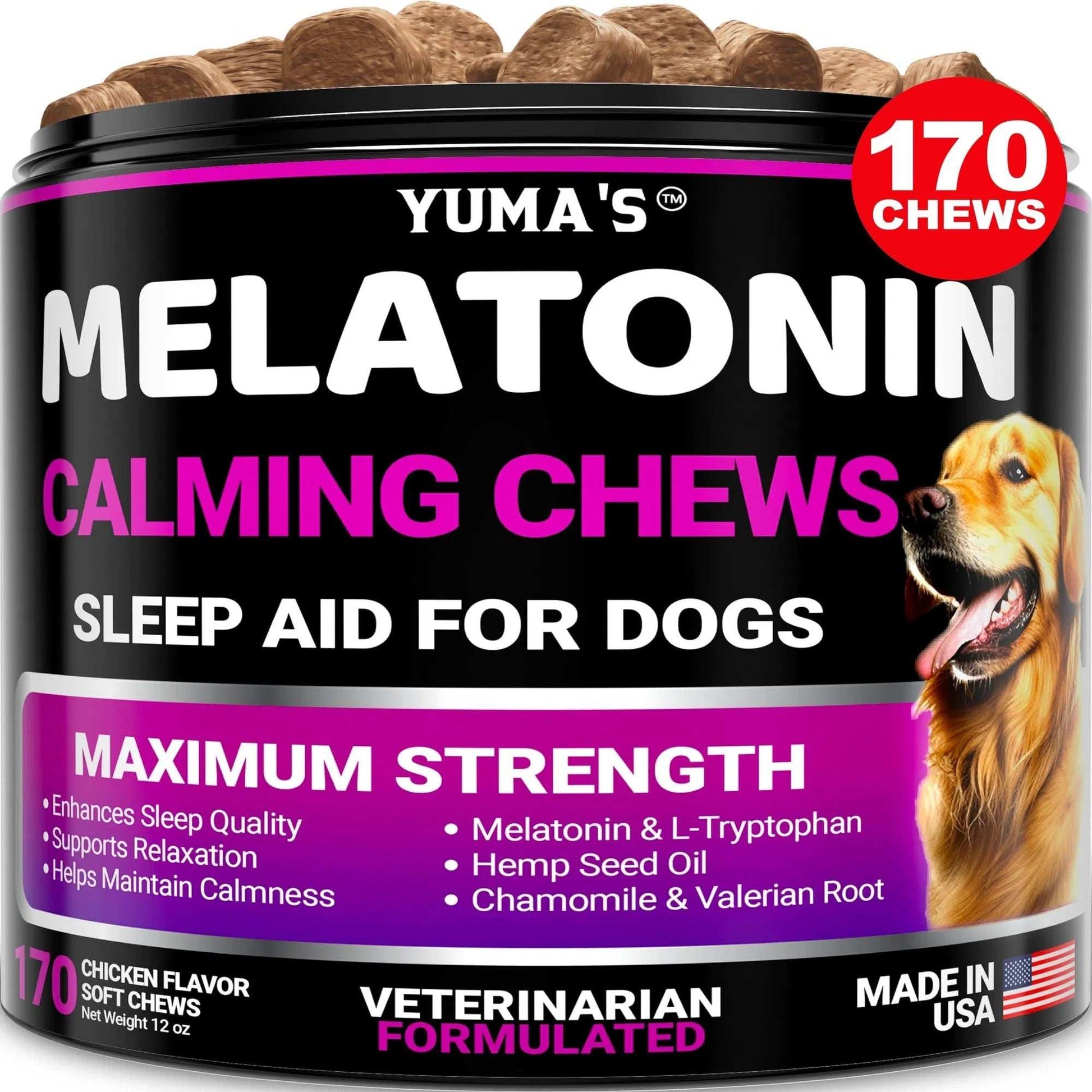 Do Not Sell On Amazon Melatonin Calming Chews For Dogs 170 Chews Dog Stress And Anxiety Relief - Purrfect Pet Haven