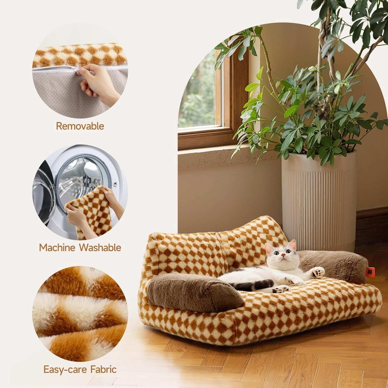 Washable Pet Bed - Fluffy Couch Small-Medium - Purrfect Pet Haven