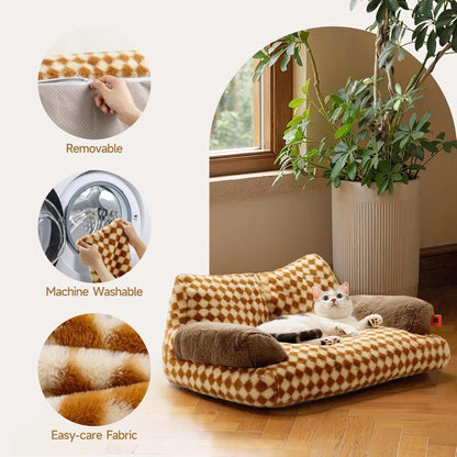Washable Pet Bed - Fluffy Couch Small-Medium - Purrfect Pet Haven