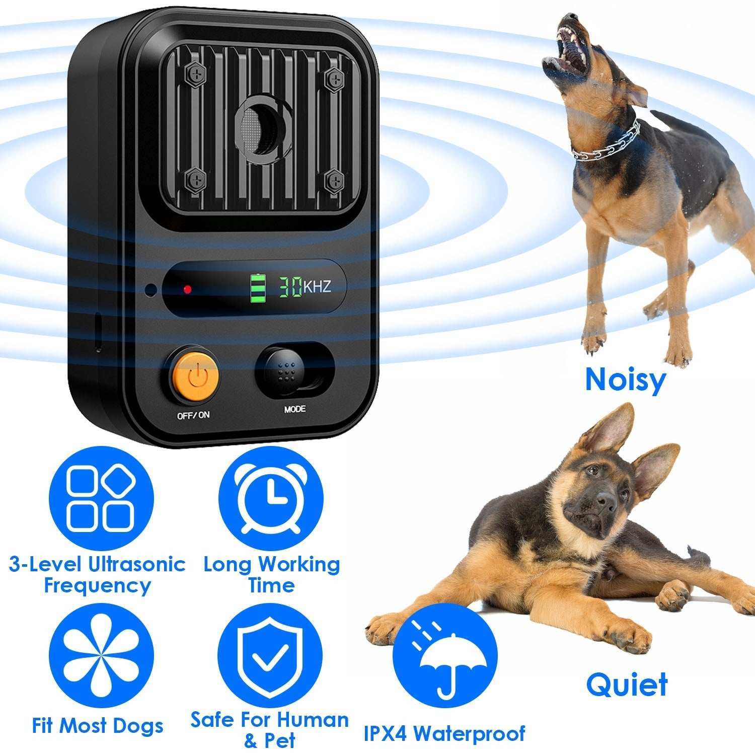 Anti Barking Device For Dogs - Rechargeable Ultrasonic Control - Purrfect Pet Haven
