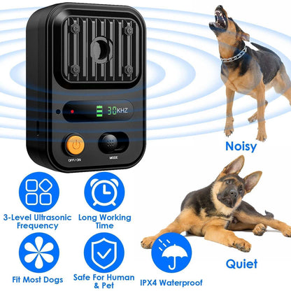 Anti Barking Device For Dogs - Rechargeable Ultrasonic Control - Purrfect Pet Haven